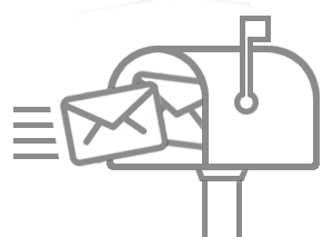 grey mail flying into mailbox